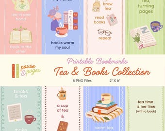 Tea & Book Printable Bookmarks | Cozy Aesthetic (Digital Download)
