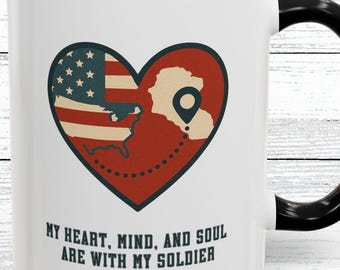 Tazza per dispiegamento militare: amore a distanza, regalo per moglie dell'esercito