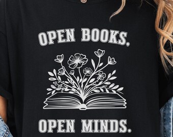 Open Books Open Minds Teacher Shirt: Comfort Colors Back to School Tee