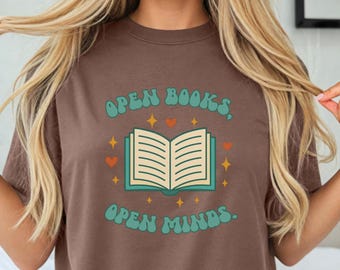 Open Books Open Minds Teacher Shirt: Comfort Colors Back to School Tee