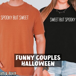 Couples Halloween Shirts Sweet But Spooky Spooky But Sweet Comfort Colors Unisex Fall Shirts Matching Halloween Tee Set