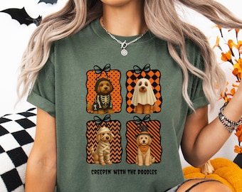 Halloween Goldendoodle Shirt: Comfort Colors Tee, Spooky Dog Lover Top
