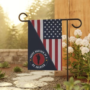 Proud Brother Soldier Garden Flag Double-Sided Patriotic Indoor Outdoor Banner