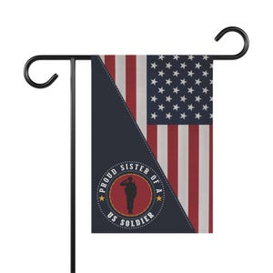 Proud Sister Soldier Garden Flag Double-Sided Patriotic Indoor Outdoor Banner