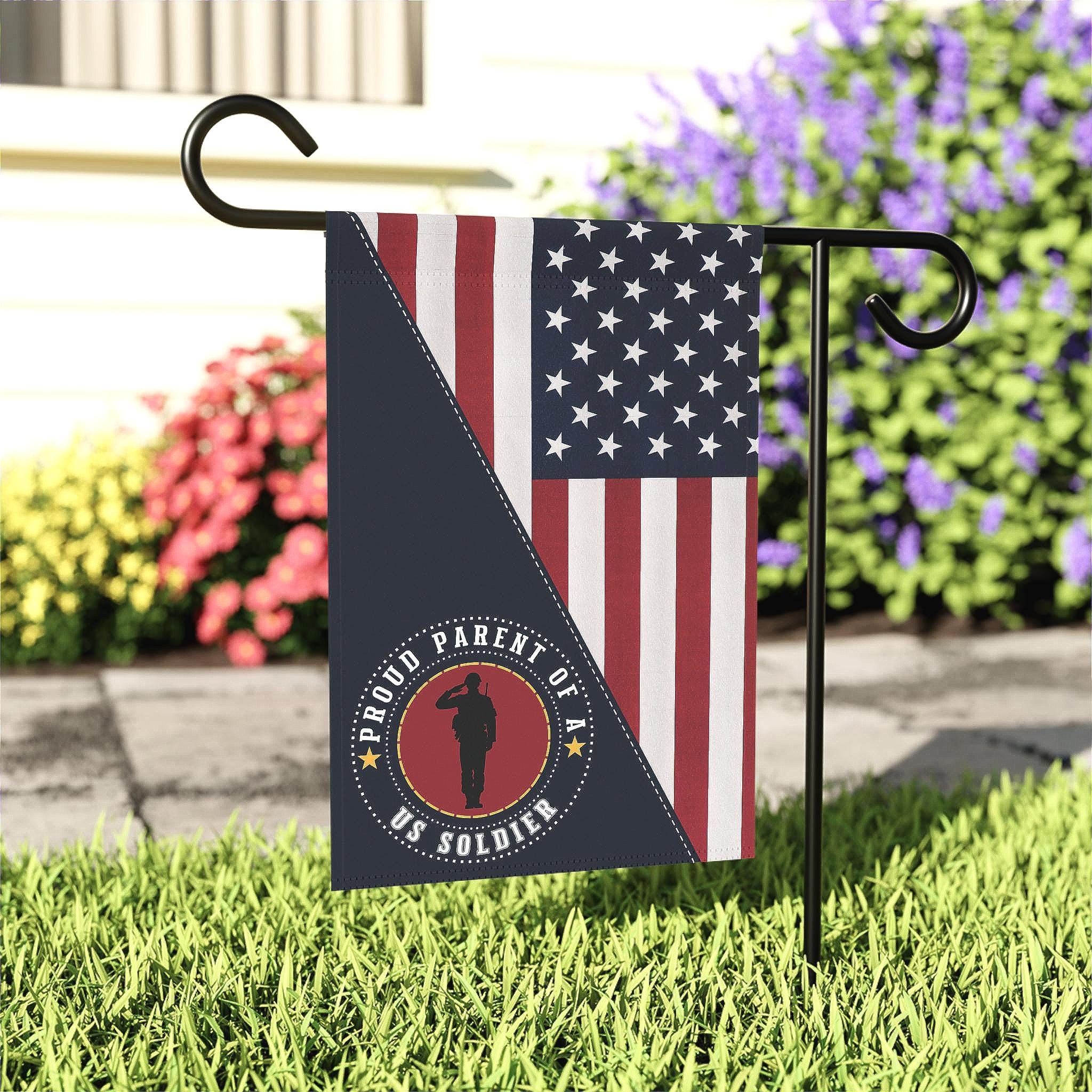 Proud Parent Soldier Garden Flag Double-Sided Patriotic Indoor Outdoor Banner