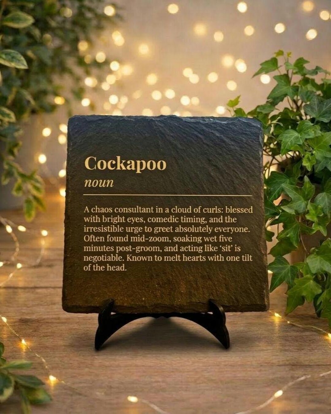 Cockapoo Engrave Cockapoo Definition Slate Coaster | Natural Engraved Dog Breed Decor ...
