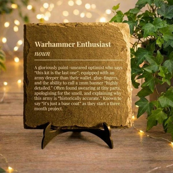 Warhammer Fan Definition Slate Coaster | Warhammer Gift | Decor | Fan Art | Hobby | Model Painting | Miniature Figures |