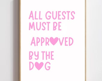 Funny Dog Print: Minimalist Heart Decor, Trendy Puppy Poster (Digital Download