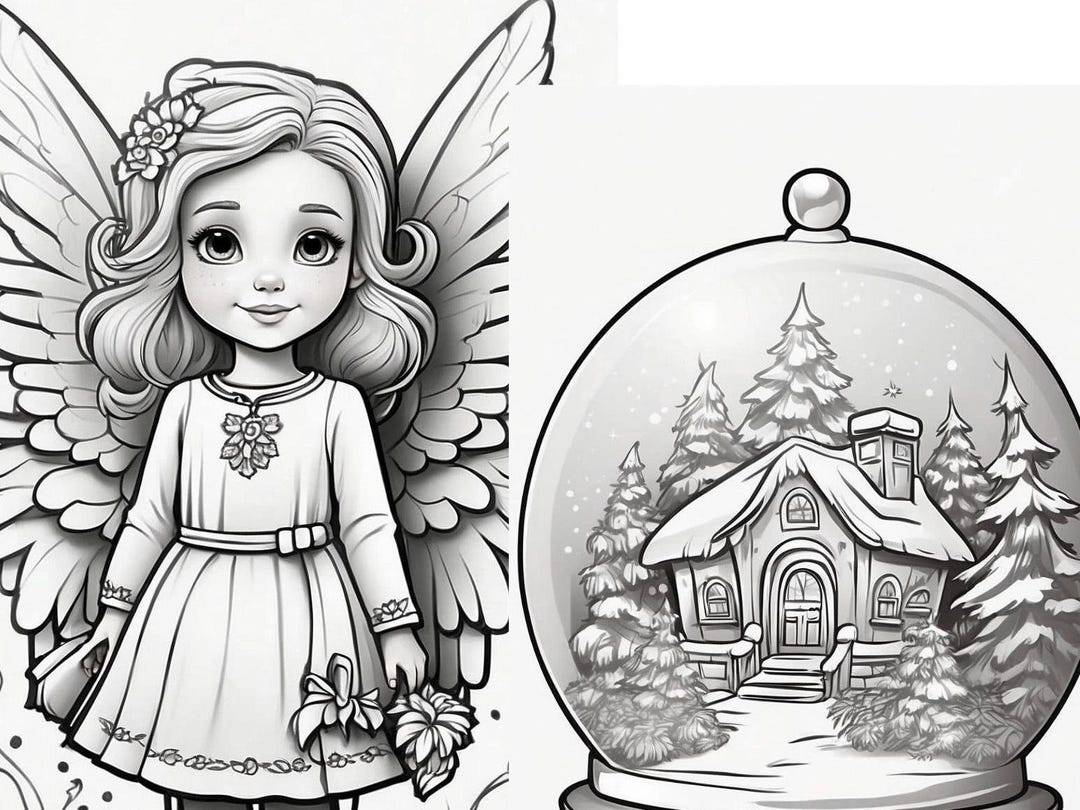 60 Pages Christmas Coloring Book, Printable and Designed for Children