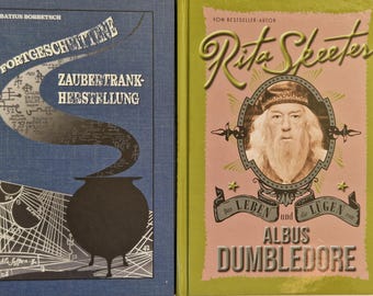 Réplica del libro de pociones de La vida y las mentiras de Albus de Rita Skeeter: libro de texto de fantasía creado por fans, libro de pociones de la escuela de magos en alemán.
