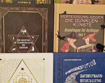 Set 6 Fan-Repliken: Verwandlung, Dunkle Künste, Geschichte der Magie, Albus Biografie, Zaubertränke, Zaubersprüche, German Edition