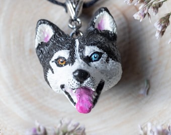 Polymer clay pet necklace, Portrait pendant of your dog, Personalized pet necklace, Custom dog jewelry for gift for pet mom