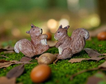 Squirrel Stud Earrings Small, Handmade polymer clay jewelry, Woodland animals earrings, Cute fall gift for nature lover