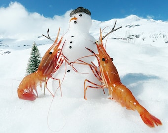 Shrimp Building A Snowman Card by Shrimp Whisperer AK