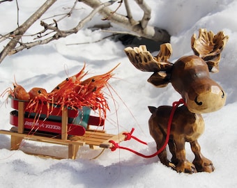 Shrimp and Moose Greeting Card by Shrimp Whisperer AK!
