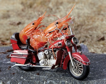 Biker Shrimp Greeting Card