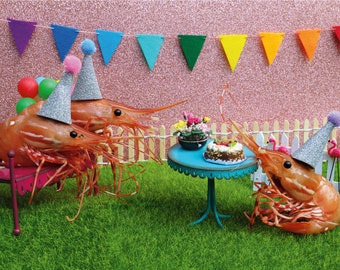 Shrimp Birthday Party Card by Shrimp Whisperer AK