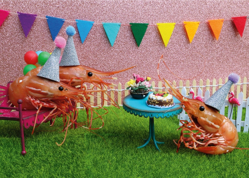 Tarjeta de fiesta de cumpleaños de camarones de Shrimp Whisperer AK imagen 1
