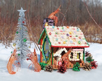 Gingerbread House Shrimp Card by Shrimp Whisperer AK