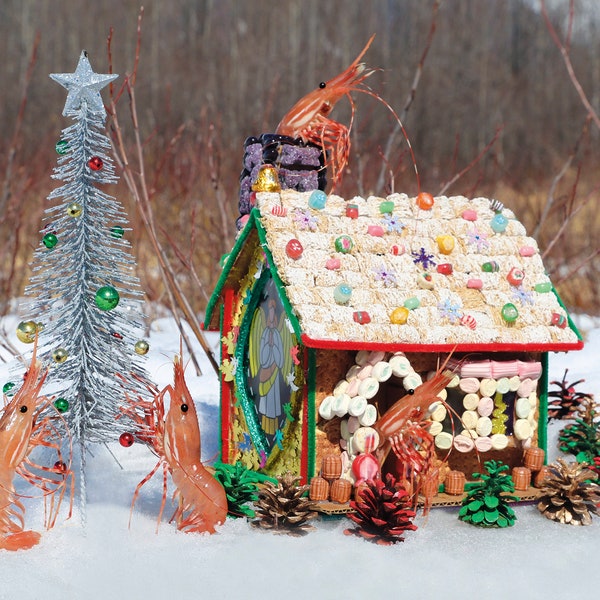 Gingerbread House Shrimp Card by Shrimp Whisperer AK