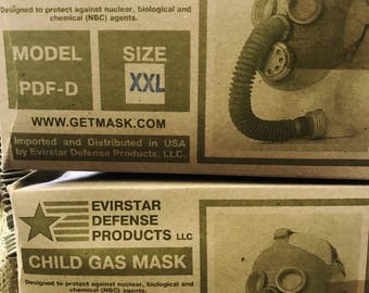 Lote De Dos Vintage Child&en Size Gas Mask - XXL - Disfraces - Niños - Dr. Who - Diversión Familiar - Halloween - Ruso 70's