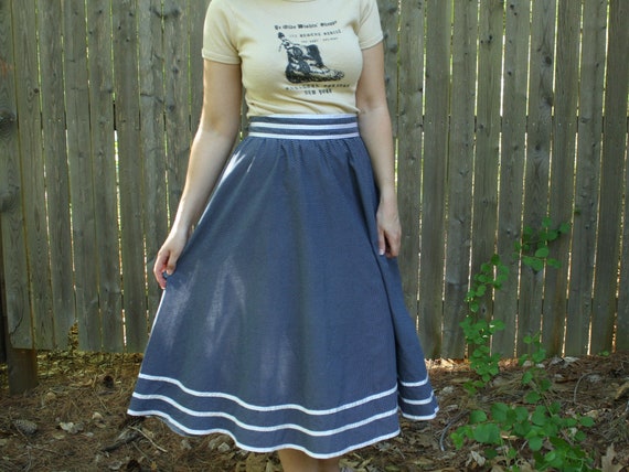 vintage 70s gunne sax polka dot prairie skirt / sz