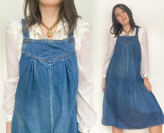 LIZZIE vintage 80s denim jumper overalls dress