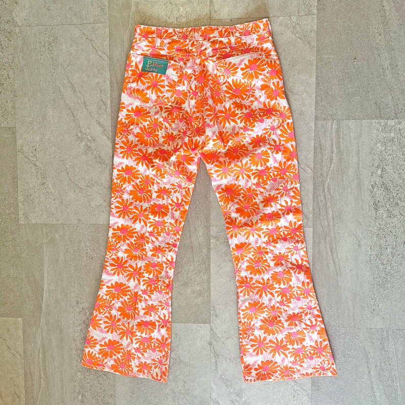 LILLY PULITZER vintage 70s flower power flare pants / 31 waist 32 inseam image 2