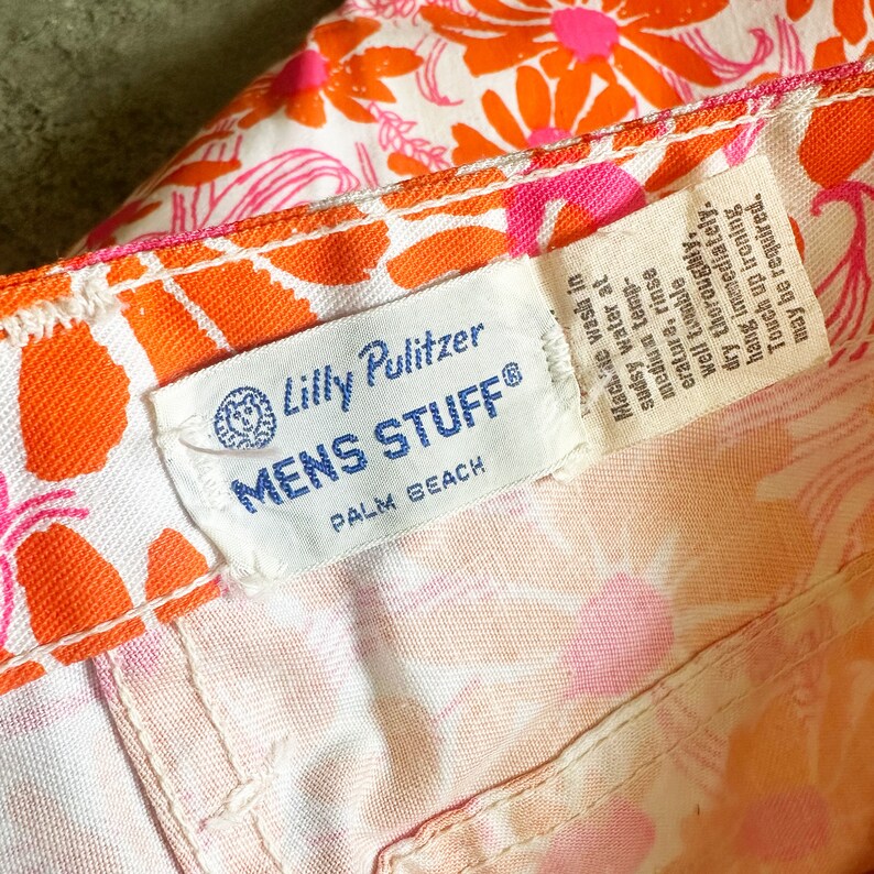 LILLY PULITZER vintage 70s flower power flare pants / 31 waist 32 inseam image 5