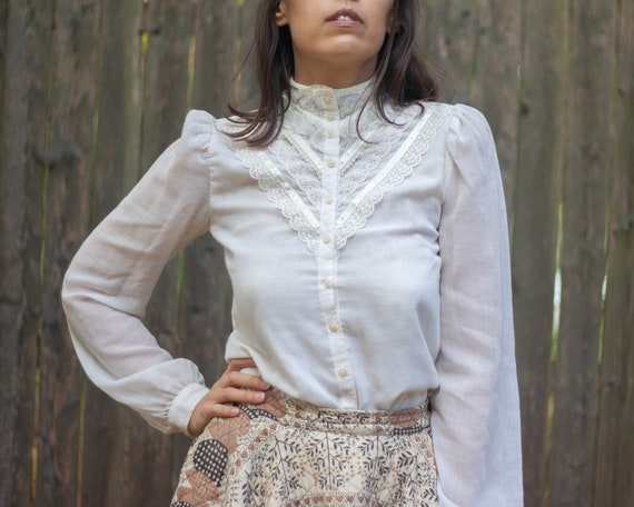 GUNNE SAX vintage 70s victorian inspired ruffled l