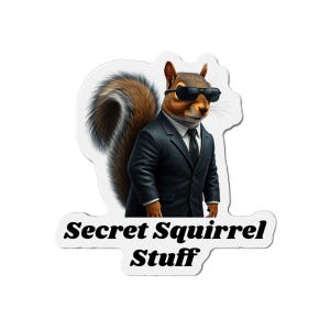 Secret Squirrel Stuff Magnet - Cool Spy Squirrel in Suit Die-Cut Magnet, Fun Fridge Decor, Novelty Refrigerator Magnets, Cute Animal Gift,