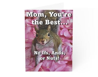 Greeting Cards, Squirrel Mother's Day Card - Gift for Mom, Cute Animal Illustration, Handmade Note Card, Mother's Day Gift, Motherhood Card