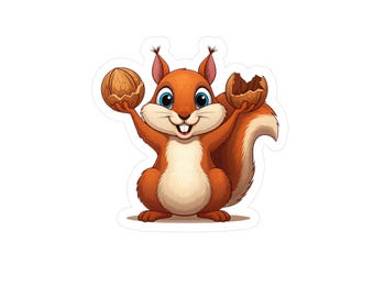 Sticker écureuil mignon, cadeau pour amoureux des animaux, autocollant voiture, sticker pour ordinateur portable, décoration inspirée de la nature, passionné de la faune