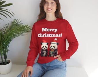 Festive Panda Christmas Heavy Blend™ Crewneck Sweatshirt