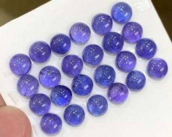 Natural Tanzanite Cabochon AAA+ Rounds 7 MM Size, Good Blue Colour Zoisite from Tanzania.