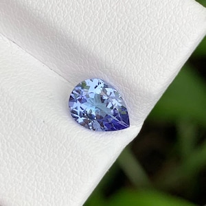 Unheated Pear Shape Tanzanite Gemstone | Blue Violet 1.18 Cts | Loose Gemstone
