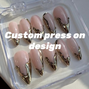 Demande de faux ongles personnalisés faits main - Différentes formes et longueurs