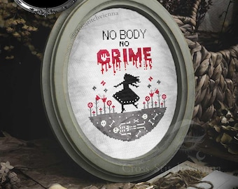 No Body No Crime 2 / True Crime-kruissteekpatroon – gotisch ontwerp (digitale pdf)