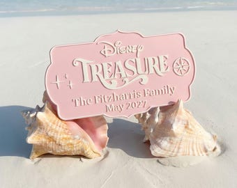 Aangepaste 3D-geprinte Disney Cruise-magneet | Roze deurmagneet cruiseschip | Aangepaste 3D Disney-magneet I deurmagneet passagiershut I cruisemagneet