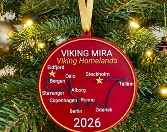 Viking Ocean Cruise Ornament, Personalized Cruise Ship Christmas Keepsake, Travel Gift for Cruisers