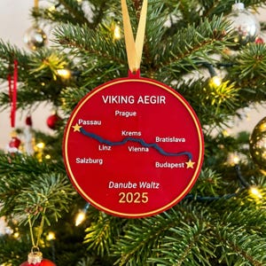 Adorno de crucero fluvial vikingo, adorno de crucero fluvial personalizado, río Rin, río Danubio, río Sena, río Nilo, río Duero, río Mekong