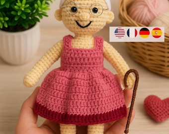 Amigurumi Grandma Crochet Pattern PDF | Cute Handmade Doll Tutorial | DIY Crochet Toy | Instant Download | Beginner Friendly Handmade
