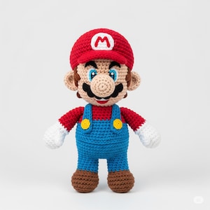 Mario Art PDF Häkelanleitung Klempner Held Videospiel Häkelanleitung Amigurumi Häkelpuppe Häkelanleitung Home decor dIY handgemachte Geschenke