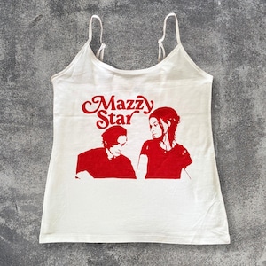 Mazzy Star Top Hand-Painted Indie Grunge Cami, Festival Crop Tank, 90s Aesthetic Music Gift for Her