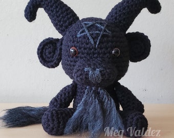 My Lil' Baphy Crochet Baphomet Black Phillip Special Edition | Amigurumi Baphomet | All Black Baphomet | My Little Hail Stuffed Baphomet