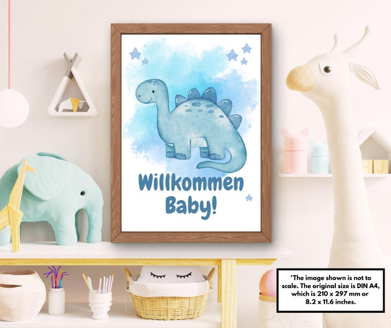 Lamm Baby Banner „Willkommen“ – Aus Jute, 17x13 Cm, Für Babyparty-Dekoration