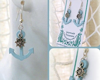 Baby Blue Anchor Earrings