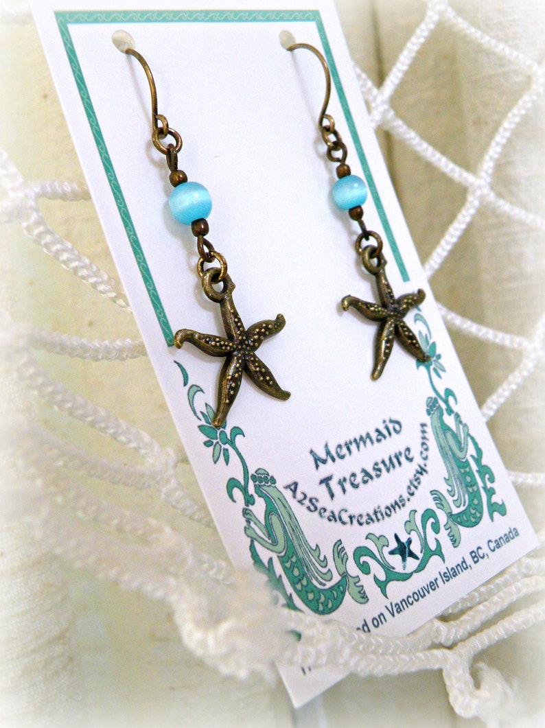 Starfish Drop Earrings image 1