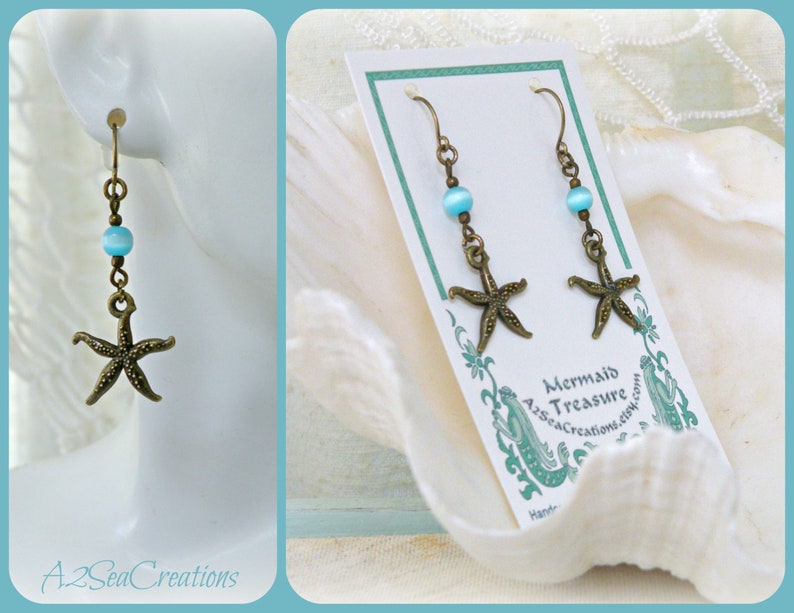 Starfish Drop Earrings image 2