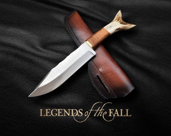 Legends of the Fall Replica Knife: Handmade Stainless Steel Blade, Antler Handle